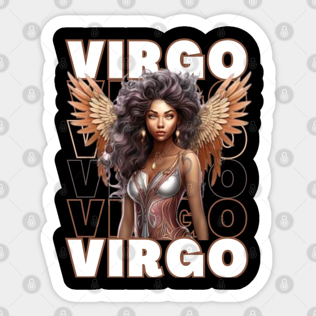 Black Virgo Zodiac Sign Woman Sticker by SassyElevate2